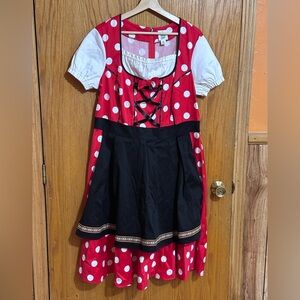 Disney Parks NWT The Dress Shop Minnie Mouse Epcot Germany Dirndl dress sz XL